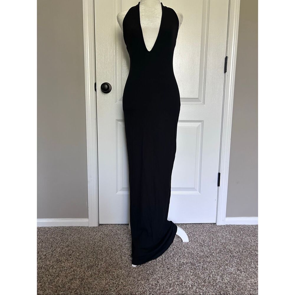 SKIMS Black Halter Neck Maxi Dress - Picture 3 of 7